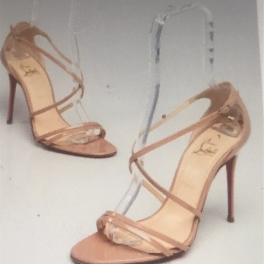Beige patent leather Gwynitta 100 strappy sandals